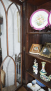 A rare pair of antique English Hepplewhite mahogany bookcases, 18th century, unusual slim proportions with flame mahogany drawer fronts, cockbeading and astragal glazed doors with adjustable shelving. With accompanying documentation from Windsor Antiques, - 9