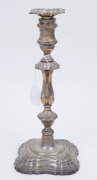 A set of four English sterling silver candle sticks, Sheffield circa 1904, weighted bases, 32cm high - 6