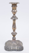 A set of four English sterling silver candle sticks, Sheffield circa 1904, weighted bases, 32cm high - 8