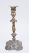 A set of four English sterling silver candle sticks, Sheffield circa 1904, weighted bases, 32cm high - 10