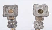 A set of four English sterling silver candle sticks, Sheffield circa 1904, weighted bases, 32cm high - 12