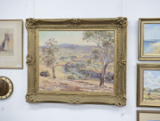 JAMES WILMOT (Australian), Murrumbidgee River at Jugiong, N.S.W., oil on canvas, signed lower left "James Wilmot", with accompanying Sedon Art Gallery receipt, Melbourne. Dated October, 1962 for 125 guineas, in a fine period gilt frame, 60 x 75cm - 3
