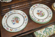 SPODE English porcelain dinner set for six comprising 6 dinner plates, 6 entree plates, 6 soup coups and 6 saucers, plus 8 spare pieces, (32 pieces total) - 8