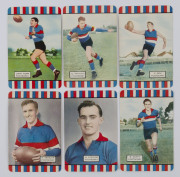 COLES 1954-55 - FOOTSCRAY: group of cards comprising 1954 Series 1 (5), 1954 Series 2 (6) including Ted Whitten action image, and 1955 Series 3 (6); corner mount impressions, overall G/VG. (17). - 4