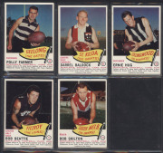 1966 SCANLENS "Footballers" complete set [72], including all 14 die-cuts with Barry Cable, Ron Barassi, Ken Fraser, Ted Whitten, "Polly" Farmer, Darrel Baldock & Bob Skilton; mostly G/VG. Another rare set. (72) - 11