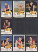 1966 SCANLENS "Footballers" complete set [72], including all 14 die-cuts with Barry Cable, Ron Barassi, Ken Fraser, Ted Whitten, "Polly" Farmer, Darrel Baldock & Bob Skilton; mostly G/VG. Another rare set. (72) - 9