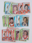 1979 SCANLENS "Footballers", two part sets [136/156 and 116/156], plus (141) duplicates and checklists [47], mixed condition. (Total: 440). - 5