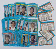 1980 SCANLENS: Accumulation of cards noting Michael Roberts (3), Grant Thomas & Don Scott (3), plus a few checklists; some cards heavily duplicated; generally G/VF. (217) - 2