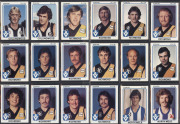 SCANLENS "Footballers", complete sets comprising 1981 [168], 1982 [180]; 1984 [132]; 1985 [132]; 1986 [132]; 1987 [132]; plus 1986 & 1987 bubble gum wrappers; mostly VG to excellent. (878) - 5