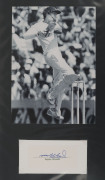 AUSTRALIAN TEST, SHEFFIELD SHIELD & INTERNATIONAL CRICKETER AUTOGRAPHS: A collection of autographed displays, team sheets & signed postcards in an album; including Ted a'Beckett (4 Tests), Jack Moroney (7 Tests), Jim de Courcy (3 Tests), Graeme Watson (5 - 6