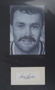 AUSTRALIAN TEST CRICKETER AUTOGRAPHS: A collection of autographed displays on a few autograph sheets in an album; including Keith Miller, Ron Saggers, Rod Marsh, Dean Jones, David Hookes, Rodney Hogg, Ian Meckiff, Ian Redpath, Doug Walters, Kerry O'Keeffe - 6