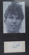 AUSTRALIAN TEST CRICKETER AUTOGRAPHS: A collection of autographed displays on a few autograph sheets in an album; including Keith Miller, Ron Saggers, Rod Marsh, Dean Jones, David Hookes, Rodney Hogg, Ian Meckiff, Ian Redpath, Doug Walters, Kerry O'Keeffe - 7