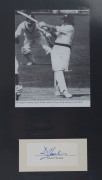 AUSTRALIAN TEST CRICKETER AUTOGRAPHS: A collection of autographed displays on a few autograph sheets in an album; including Keith Miller, Ron Saggers, Rod Marsh, Dean Jones, David Hookes, Rodney Hogg, Ian Meckiff, Ian Redpath, Doug Walters, Kerry O'Keeffe - 12