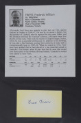 AUSTRALIAN TEST CRICKETER AUTOGRAPHS: A collection of autographed displays in an album; including Colin Guest (1 Test), Les Joslin (1 Test), Fred Freer (1 Test), Ashley Woodcock (1 Test), Des Hoare (1 Test), Ken Eastwood (1 Test), Ian Callen (1 Test), Sim - 5