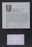 AUSTRALIAN TEST CRICKETER AUTOGRAPHS: A collection of autographed displays in an album; including Colin Guest (1 Test), Les Joslin (1 Test), Fred Freer (1 Test), Ashley Woodcock (1 Test), Des Hoare (1 Test), Ken Eastwood (1 Test), Ian Callen (1 Test), Sim - 8