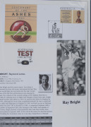 AUSTRALIAN TEST CRICKETER AUTOGRAPHS: A collection of autographed displays in an album; including Ian Chappell, Ricky Ponting, Ian Healy, Glenn McGrath, Shane Warne, Barry Richards, Des Hoare, John Dyson, Jeff Hammond, Murray Bennett, Tony Mann, Lindsay K - 4