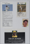 AUSTRALIAN TEST CRICKETER AUTOGRAPHS: A collection of autographed displays in an album; including Ian Chappell, Ricky Ponting, Ian Healy, Glenn McGrath, Shane Warne, Barry Richards, Des Hoare, John Dyson, Jeff Hammond, Murray Bennett, Tony Mann, Lindsay K - 5