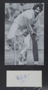 AUSTRALIAN TEST CRICKETER AUTOGRAPHS: A collection of autographed displays in an album; including Ian Chappell, Ricky Ponting, Ian Healy, Glenn McGrath, Shane Warne, Barry Richards, Des Hoare, John Dyson, Jeff Hammond, Murray Bennett, Tony Mann, Lindsay K - 7