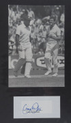 AUSTRALIAN TEST CRICKETER AUTOGRAPHS: A collection of autographed displays in an album; including Ian Chappell, Ricky Ponting, Ian Healy, Glenn McGrath, Shane Warne, Barry Richards, Des Hoare, John Dyson, Jeff Hammond, Murray Bennett, Tony Mann, Lindsay K - 8