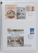 AUTOGRAPHS: 1940s-90s era player signatures mostly on small cards or on philatelic covers including Australians Gil Langley, Keith Miller, Ian Meckliff & Graham McKenzie; West Indians Wes Hall (2, one on small photograph), Rohan Kanhai & Gary Sobers; Engl - 5