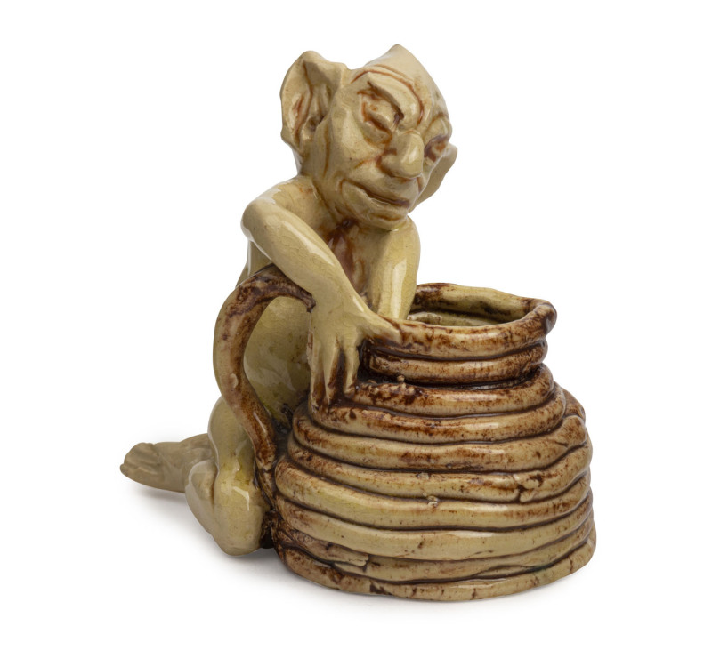 MARGUERITE MAHOOD "Goblin Potter" statue, incised "M. Mahood" 6cm high