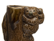 MERRIC BOYD tree stump vase with three applied koalas and wind-swept branches, signed "Koala, VIC, Australia, 1929", 16cm high - 4