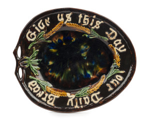 JAMES GILSON Colonial pottery bread platter, Queensland origin, 19th century, 34cm wide