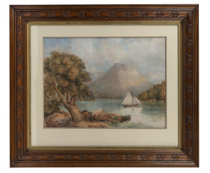 WILLIAM T. BENNETT, Untitled (Yacht on the river), watercolour, signed and dated "1875" lower left, 37 x 50cm.