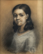 JOHN BROWN (active 1840s-80s), Portrait of a young woman, pencil and wash, signed and dated "1846", 34 x 28cm. PROVENANCE: Christie's Auction, Sydney, 12th April 1987, lot 357 - 2
