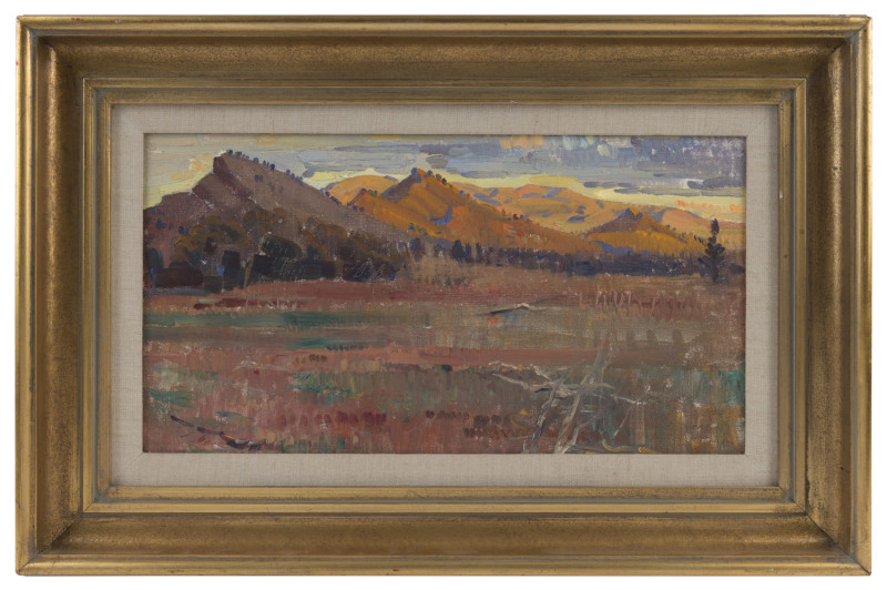 HORACE HURTLE TRENERRY (1899 - 1958), Flinders Ranges, oil on canvas board, signed lower left, 24.5 x 45cm. Provenance: Sotheby's, Fine Australian Paintings, Melbourne, 27/11/1989, Lot No. 258