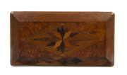 WILLIAM NORRIE (New Zealand) jewellery box, handsomely inlaid with native New Zealand timbers including, totara, puriri, mottled kauri, kohekohe, pukatea, rewarewa, white maire and others. Interior fitted with two lift out trays with original red cloth li - 3