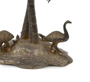 An impressive Australiana sterling silver and emu egg cup and cover, adorned with emus, fern fronds and kangaroo finial, 19th century, interior lined with silk, marked "G. F." London, 1882, 25.5cm high - 3