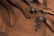 JOHN KENDRICK BLOGG stunning Australiana panel depicting a naturalistic eucalyptus branch, superbly carved in high relief, signed and dated "John K. Blogg, 1924". Museum quality. A Tour de Force of Australian craftsmanship. One of the finest examples in p - 2