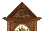 ROBERT PRENZEL rare longcase clock, carved Queensland black bean in the Gothic style with dated cartouche "1898", imported German movement, maker's stamp to the reverse of the pediment "TREEDE & PRENZEL, SOUTH MELBOURNE", 207cm high, 37cm wide, 16cm deep - 4