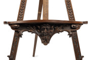 ROBERT PRENZEL rare Australian easel picture stand, carved Australian hardwood in the Gothic style, circa 1900, 189cm high, 81cm wide, 65cm deep - 3