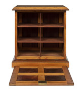An antique Australian tabletop cabinet with removeable panelled front, huon pine and cedar, 19th century, interior fitted with six compartments, 45cm high, 42cm wide, 31cm deep - 2