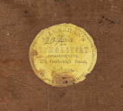 ANDREW LENEHAN Colonial Australian cedar hall table with two drawers and double turned stretcher base, Sydney, New South Wales, mid 19th century. Bearing original circular paper label "A. Lenehan's Cabinet and Upholstery Establishment, 179 Castlereagh Str - 2