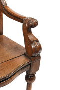 A Colonial Gothic Pugin style carved cedar throne chair, Sydney, New South Wales origin, circa 1845, 117cm high, 71cm wide, 59.5cm deep - 2