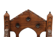A Colonial Gothic Pugin style carved cedar throne chair, Sydney, New South Wales origin, circa 1845, 117cm high, 71cm wide, 59.5cm deep - 4