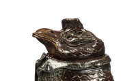 BENDIGO POTTERY grotesque bird tobacco jar, in the manner of Martin Brothers of London, impressed mark to base, 24cm high - 2