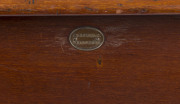 W.H. ROCKE & Co. Australian cedar, two-drawer writing table with insert leatherette top, circa 1880, oval brass "W.H. ROCKE & Co. MELBOURNE", 80cm high, 138cm wide, 77cm deep - 2