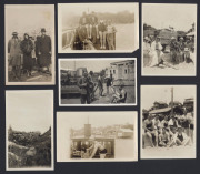 1932-33 "Bodyline" Series: selection of English Team member Freddie Brown's personal photographs (11, mostly 10.5 x 7.5cm) from the tour mostly featuring English players in relaxed circumstances; all are annotated on reverse by Brown, naming the players p - 3