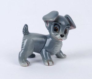 LADY AND THE TRAMP: painted and glazed porcelain figurine of "Scamp" by Wade Porcelain (England), height 10cm; c. mid 1950s.