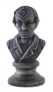 Benjamin DISRAELI (English Prime Minister) novelty pewter pepper pot, ​height 9cm.