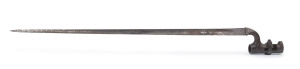 A fine English 1853 Patent socket fitting military bayonet with off set three sided facetted steel blade, early 20th century, 64cm long,