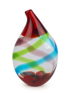 Murano art glass vase with coloured bands, ​35cm high