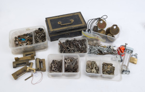 Collection of assorted locks and keys, 19th and 20th century, (qty)