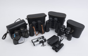 Six pairs of vintage binoculars, 20th century