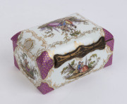 An antique German porcelain trinket box, 19th century, ​10cm high, 18.5cm wide, 12.5cm deep - 3