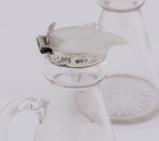 Two antique whisky dram measures with sterling silver tops, made in Chester and Birmingham, early 20th century, ​12cm high - 2